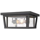 3 Light Outdoor Flush Ceiling Mount Fixture in Oil Rubbed Bronze Finish