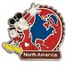 Disney Jewelry | Disney Pin 1” Mickey Mouse North America Enamel Brooch | Color: Blue/Red | Size: 1”