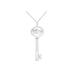 Women's Sterling Silver Diamond Accent Taurus Zodiac Key Pendant Necklace by Haus of Brilliance in White