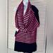 J. Crew Accessories | J Crew Pink&Black Striped Wrap Refined Wool Euc Xtra Enveloping 6” Solid Ends | Color: Black/Pink | Size: Os
