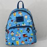 Disney Bags | Loungefly Disney Parks Chibi-Style Mini Backpack Characters Attractions Balloons | Color: Blue | Size: Os