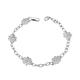 MOONEYE 2.50CT Natural Open Slice Diamond Polki Cluster floral Chain Delicate Bracelet 925 Sterling Silver White Gold Plated