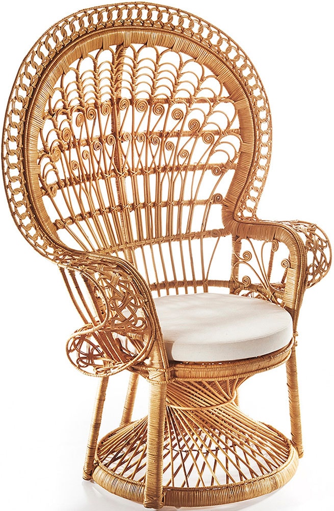 Sessel LOCKER "20003-04", beige (natur), B:93cm H:130cm T:63cm, Sessel, Rattansessel