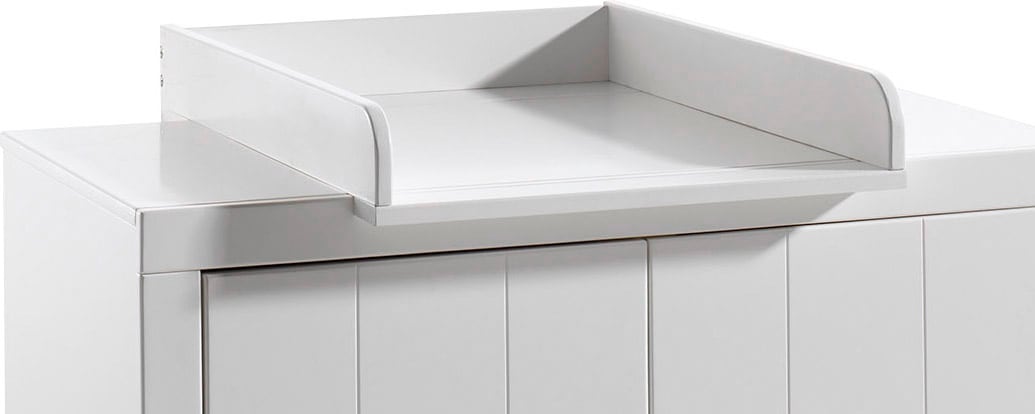 Wickelaufsatz VIPACK "Erik, passend zur Kommode Erik, hochwertiges MDF", weiß, B:54cm H:10cm T:76cm, Holzwerkstoff, Wickelaufsätze, Innenmaß für Wickeleinlage B: 50,4xH: 8,8xT: 74 cm, weiß lackiert