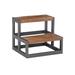 Blythe Wood and Metal Bed Steps Gunmetal - Linon D1403A21