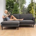 Comooda Tampa Corner, Holz, Grau, Ecksofa Links