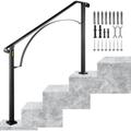Rampe d'escalier Arche #3 Noire matte 2 Poteaux 3-4 de Traverses Main courante Elegance - Vevor