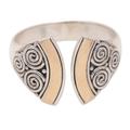 Split Ax,'Balinese 18k Gold-Accented Sterling Silver Wrap Ring'