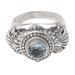 Serene Glow,'Faceted Blue Topaz Cocktail Ring Made in Bali'