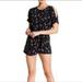 Jessica Simpson Dresses | Jessica Simpson Juniors' Dolly Cold-Shoulder Romper, Black Botanical | Color: Black/Red | Size: M