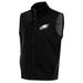 Men's Antigua Black Philadelphia Eagles Metallic Logo Links Full-Zip Golf Vest