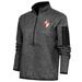 Women's Antigua Heather Black San Francisco 49ers Throwback Logo Fortune Half-Zip Pullover Jacket