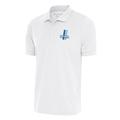 Men's Antigua White Detroit Lions Team Logo Throwback Affluent Big & Tall Polo