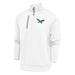 Men's Antigua White Philadelphia Eagles Team Logo Throwback Generation Quarter-Zip Pullover Top