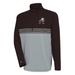 Men's Antigua Brown Cleveland Browns Team Logo Throwback Pace Quarter-Zip Pullover Top