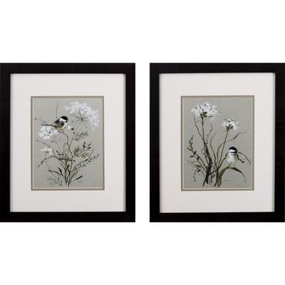 Bouquet Of Grace Bird Framed Wall Décor, Set Of 2 by Propac Images in Green
