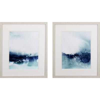 Wispy Waves Framed Wall Décor, Set Of 2 by Propac Images in Blue