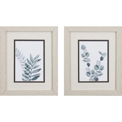 Blue Botanical Wash Framed Wall Décor, Set Of 2 by Propac Images in Green