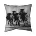 Group of Running Bulls Square Throw Cushion Polyester in Gray Begin Edition International Inc | 16 H x 16 W x 1 D in | Wayfair 5543-1616-AN111-1