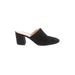J.Crew Heels: Slip-on Chunky Heel Casual Black Solid Shoes - Women's Size 8 1/2 - Almond Toe