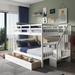 Esparquy Full Over Full Standard Bunk Bed by Harriet Bee in White | 63.1 H x 58.07 W x 94.2 D in | Wayfair E0403109EB984CF79DCDB5AB9E1401B5