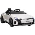 HOMCOM Audi RS e-tron GT Licensed Electric Cars for Kids Electric Ride-ons 12V Battery Powered Toy w/Remote Control Music, for 3-5 years, White