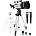 Astronomy Telescopes,Urtioty 70mm Astronomy Refractor Telescope with Adjustable Tripod for Sky Star Gazing,Ideal for Kids & Beginners & Adult