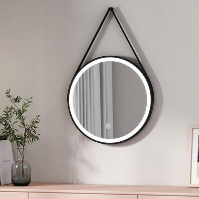 EMKE Badspiegel mit Beleuchtung ф50cm Badspiegel Rund Wandspiegel Badezimmerspiegel mit Touch (Stil