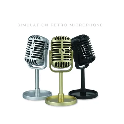 Microphone vocal dynamique rétro en plastique accessoires de simulation style vintage support