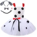 Robe Tutu dalmatien pour bébés filles Costume d'halloween pour enfants chiot blanc noir