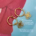 Hgflyxu – boucles d'oreilles pendantes en acier inoxydable pour femmes bijoux d'oreille plaqués or