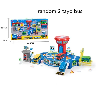 Tayo le petit ensemble de bus de dessin animé coréen piste de voiture assemblée parking modèle de