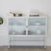 Sideboard Buffet with Two Fluted Glass Doors for Dinging Room,Entryway