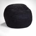 ZeaZu Medium Classic Bean Bag Microfiber/Microsuede in Black | 36 H x 48 W x 48 D in | Wayfair 415913