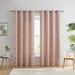 Red Barrel Studio® Erella Cotton Blend Floral Semi-Sheer Grommet Curtain Panels Cotton Blend in Pink/Brown | 96 H x 54 W in | Wayfair