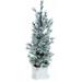 The Holiday Aisle® 3' H Slender Green Fir Flocked Christmas Tree w/ LED Lights in White | 18 W in | Wayfair 6CB8B70D6E75487B93CFCAA626D6E347