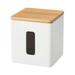 Rin Yamazaki Home Tissue Paper Case w/ Removable Wooden Lid Toilet Paper Or Paper Towel Storage in White | 5.91 H x 5.71 W x 5.71 D in | Wayfair