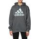 Adidas Womens Hooded Sweat W Bl Ov Hd, Dark Grey Heather/Almost Blue, HP0955, S