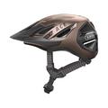 ABUS Stadthelm Urban-I 3.0 ACE - sportlicher Fahrradhelm mit LED-Rücklicht, verlängertem Schirm und Magnetverschluss - für Damen und Herren - Braun Metallic, Größe S