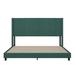 Flash Furniture Rancoff Platform Bed w/ Wingback Headboard Upholstered/Velvet, Wood in Green | 52.25 H x 81.25 W x 84.5 D in | Wayfair