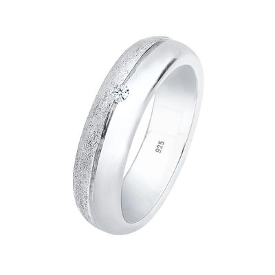Elli DIAMONDS Basic Bandring Diamant (0.03 ct.) 925 Silber 54 Damen Image
