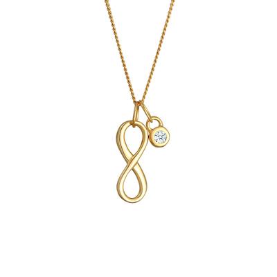 Elli DIAMONDS - Infinity Solitär Diamant (0.03 ct.) Gelbgold Ketten 1 ct Damen