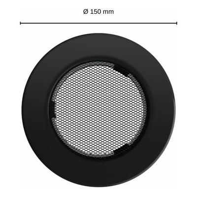 Kratki Lüftungsgitter rund Warmluftgitter Kaltluftgitter Durchmesser 150 mm schwarz Image