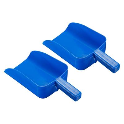 2Pcs Hand Scoop PP 9.1x5.3x3.3" Flour Cereal Shovel Feed Supplies Blue