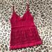 Free People Tops | Free People Intimately Red Crochet Open Weave Tank Top Size Xs/S | Color: Pink/Red | Size: Xs