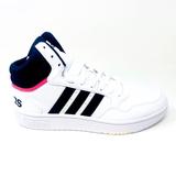 Adidas Shoes | Adidas Hoops 3.0 Mid White Black Womens Leather Basketball Sneakers Gw5455 | Color: Black/White | Size: Various