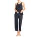 Kate Spade Intimates & Sleepwear | Kate Spade New York Evergreen Sleeveless Cropped Pajama Set L | Color: Black/Pink | Size: L