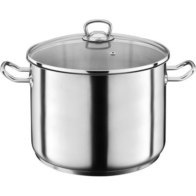 Suppentopf GSW "Profi", silber (silberfarben), H:25,0cm Ø:28cm, Töpfe, rostfrei, geeignet für die große Suppenküche., Induktion Image