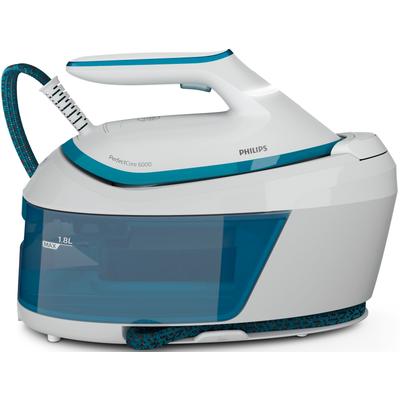 PHILIPS Dampfbügelstation "PerfectCare 6000 Series PSG6022/20", blau (blau, weiß), Dampfbügelstationen, OptimalTEMP, 500 g Dampfstoß