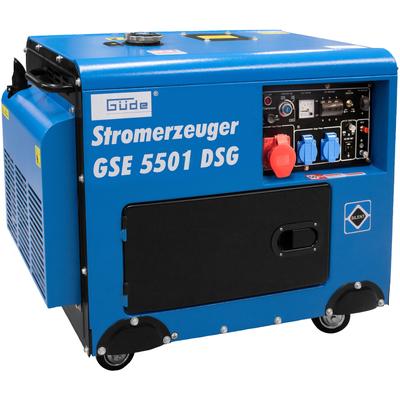 Stromerzeuger GÜDE "GSE 5501 DS", blau (baumarkt), B:54,5cm H:75cm T:90,5cm, Stromerzeuger, 2 x Schuko 230 V/50 Hz, 1 x CEE 16 A/400 V/50 Hz Image